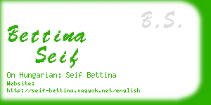 bettina seif business card